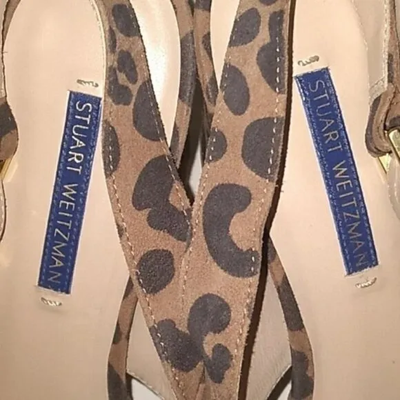 Stuart Weitzman Leopard Print Platform Sandals