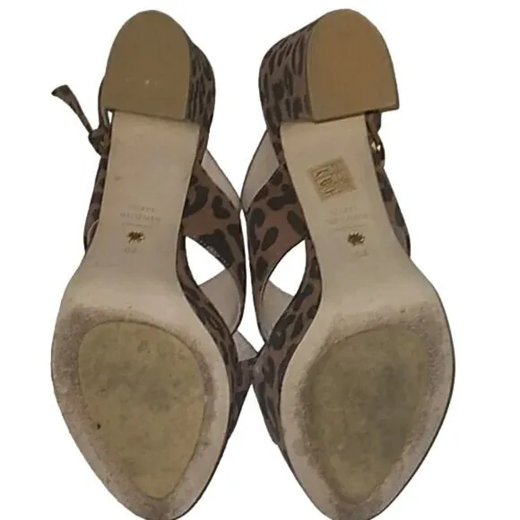 Stuart Weitzman Leopard Print Platform Sandals