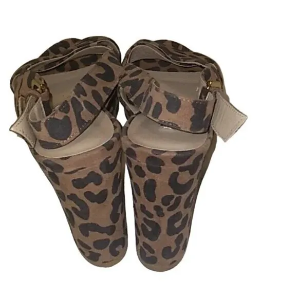 Stuart Weitzman Leopard Print Platform Sandals