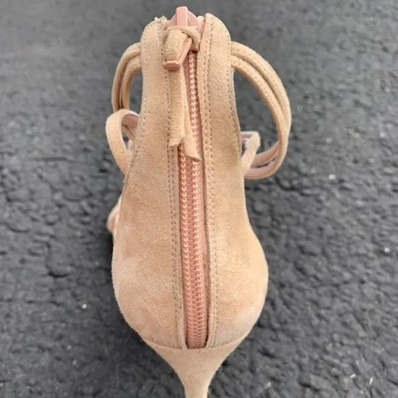 Stuart Weitzman ‘Myex’ nude strappy barely there sandals - size 9
