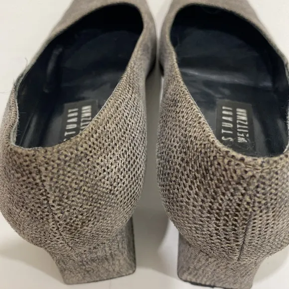 Stuart Weitzman Natdia Diamondbacks Square Toe Block Heel Pumps |Size 8