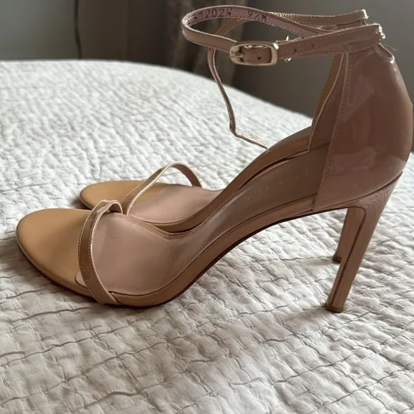 Stuart Weitzman nudist minimalist sandals like Saint Lauren