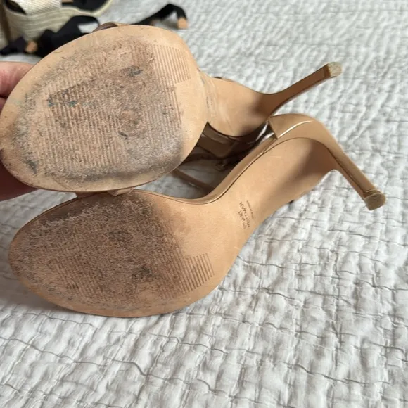 Stuart Weitzman nudist minimalist sandals like Saint Lauren