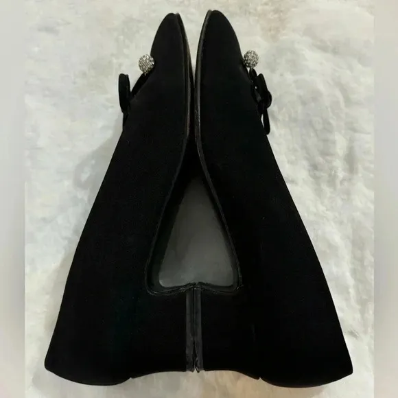 Stuart Weitzman Vintage Bow Rhinestone Heels 80’s 7 1/2 Holiday Party New Years