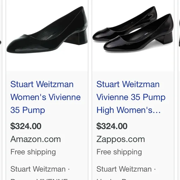 Stuart Weitzman VIVIENNE  35 Black Patent Leather Pumps size 6.5 new