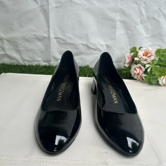 Stuart Weitzman VIVIENNE  35 Black Patent Leather Pumps size 6.5 new
