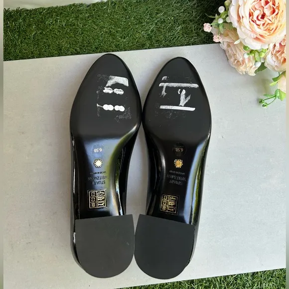 Stuart Weitzman VIVIENNE  35 Black Patent Leather Pumps size 6.5 new