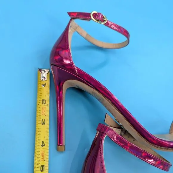 Stuart Weitzman Women's Nudistcurve 100mm Sandals Hot Pink NWOB Size 7