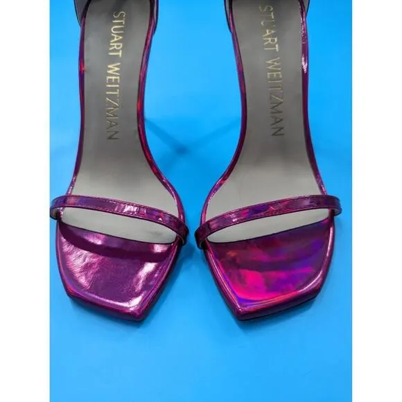 Stuart Weitzman Women's Nudistcurve 100mm Sandals Hot Pink NWOB Size 7