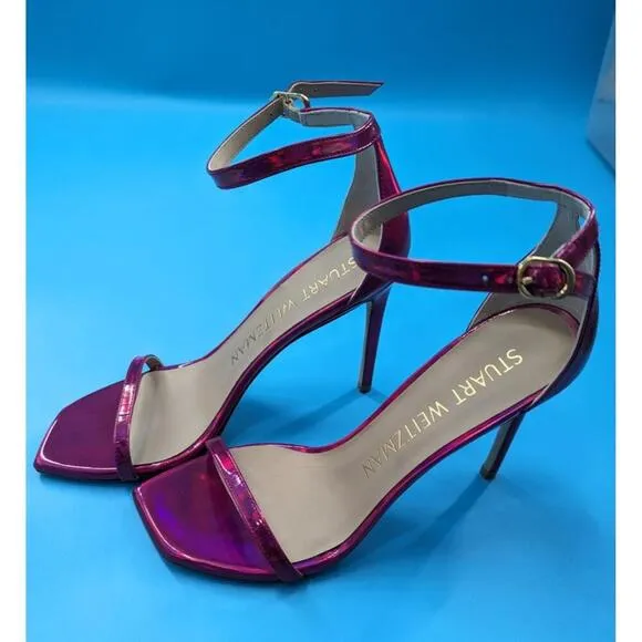 Stuart Weitzman Women's Nudistcurve 100mm Sandals Hot Pink NWOB Size 7