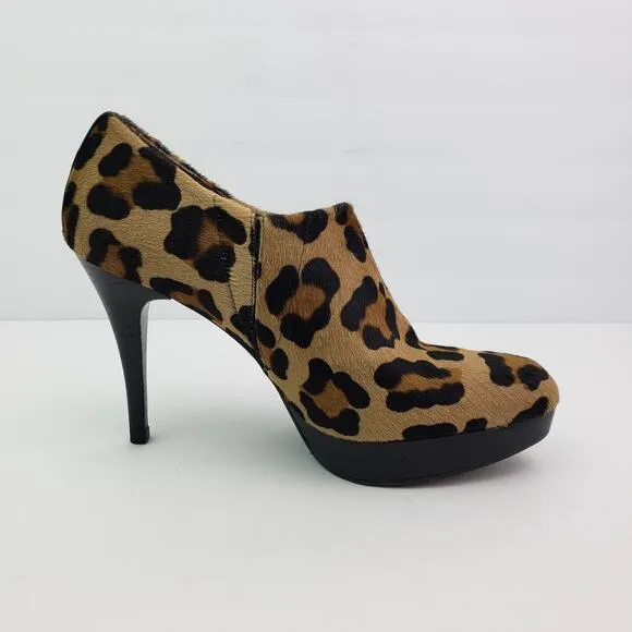 Stuart Weitzman Womens Size 8 Brown Leopard Pony Hair 4.5&quot; Heels Pump Shoes
