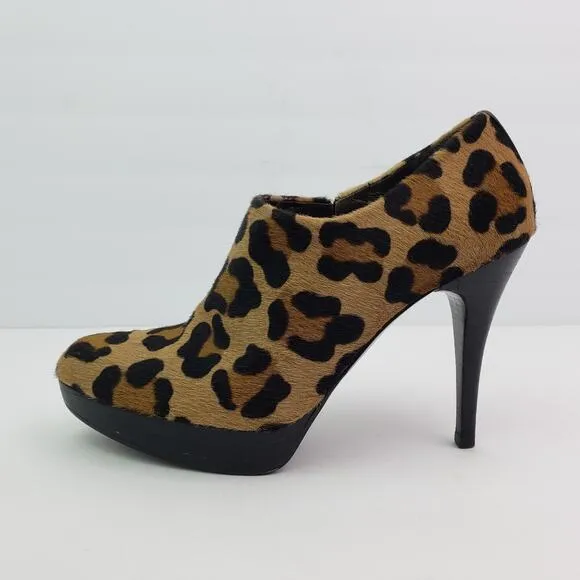 Stuart Weitzman Womens Size 8 Brown Leopard Pony Hair 4.5&quot; Heels Pump Shoes