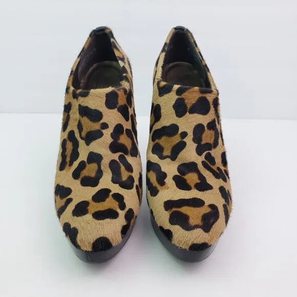 Stuart Weitzman Womens Size 8 Brown Leopard Pony Hair 4.5&quot; Heels Pump Shoes