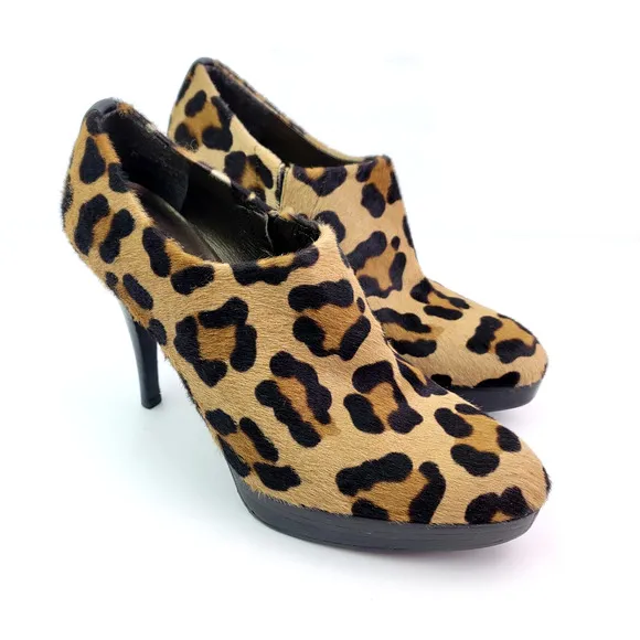 Stuart Weitzman Womens Size 8 Brown Leopard Pony Hair 4.5&quot; Heels Pump Shoes