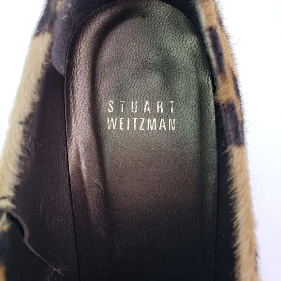 Stuart Weitzman Womens Size 8 Brown Leopard Pony Hair 4.5&quot; Heels Pump Shoes