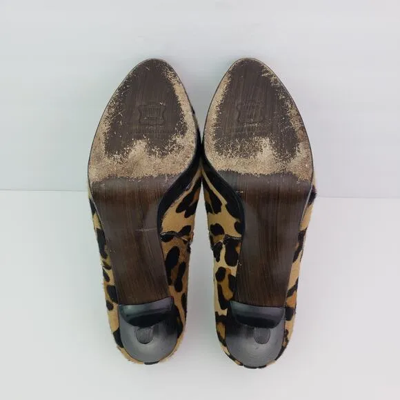 Stuart Weitzman Womens Size 8 Brown Leopard Pony Hair 4.5&quot; Heels Pump Shoes