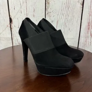 Stuart Weitzman Wrap It Up Women’s Black Suede Leather Platform Booties 6 EUC