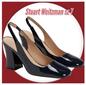 Stuart Weitzman Curveblock 85mm slingback pumps