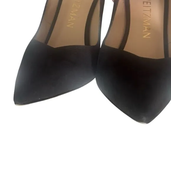 Stuart Weitzman Black Suede Pointy High Heels Size 9