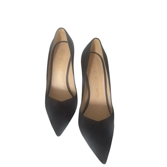 Stuart Weitzman Black Suede Pointy High Heels Size 9