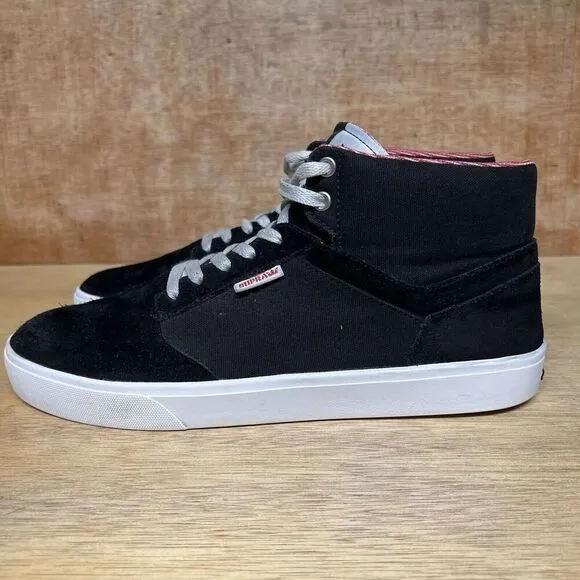 Supra Yorek Hi Men Size 11.5 Shoes Black White Canvas Suede Skateboard Sneakers