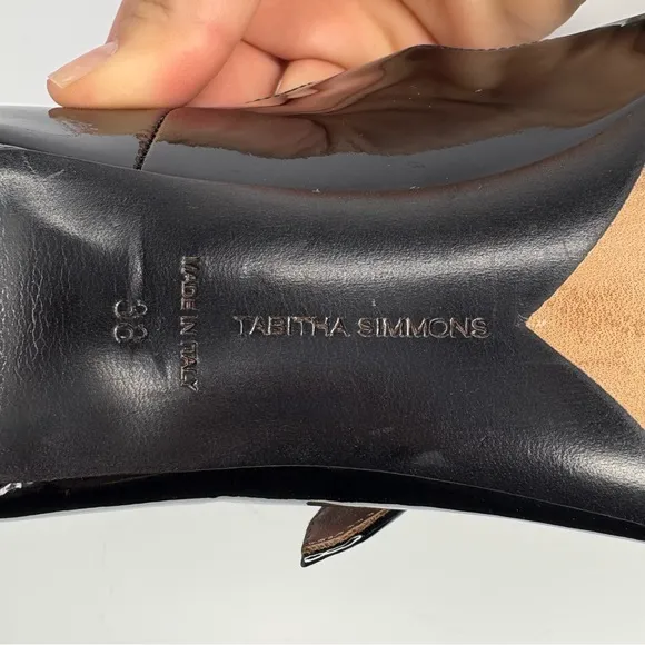Tabitha Simmons Patent Leather Mary Jane Ginger Pumps Buckles Size 38