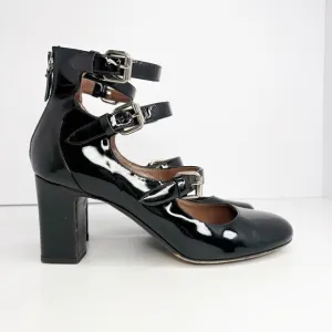 Tabitha Simmons Patent Leather Mary Jane Ginger Pumps Buckles Size 38