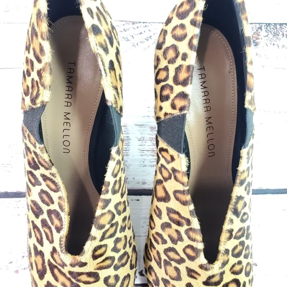 Tamara Mellon Leopard Print Calf Hair Stiletto Heel Pointed Pumps Size 9
