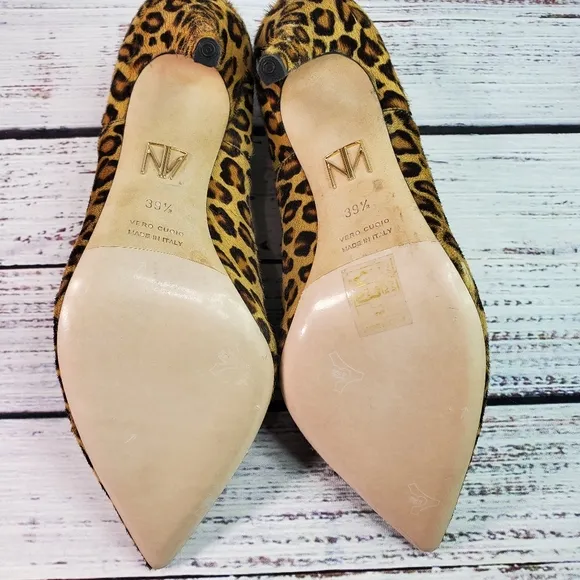 Tamara Mellon Leopard Print Calf Hair Stiletto Heel Pointed Pumps Size 9