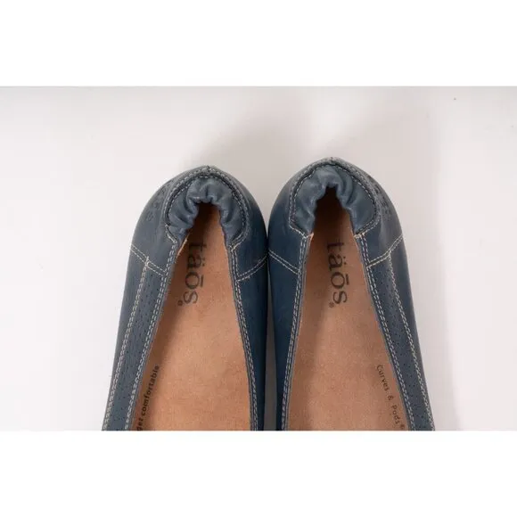 Taos Round Toe Flats Leather Upper Women's Shoes Sz EU 38 Us 7-7.5