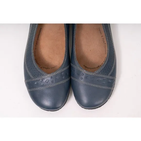 Taos Round Toe Flats Leather Upper Women's Shoes Sz EU 38 Us 7-7.5