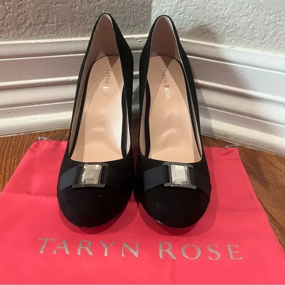 TARYN ROSE WOMEN'S BLACK SUEDE  PUMPS SIZE 8.5M PATSY STYLE