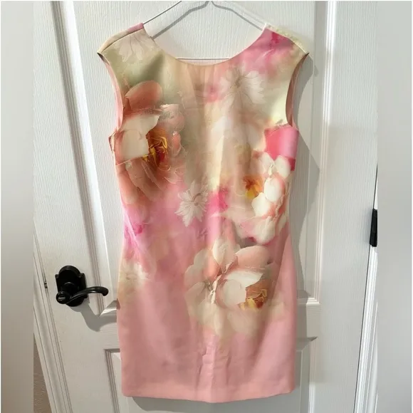 Ted Baker Damona Rose On Canvas Sleeveless Pink Floral Mini Dress