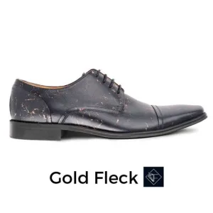 Thatcher Finch Men's Black‎ Gold Flecked Luxury Formal Dress Shoes Size 9