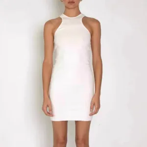 The Range Carved Stretch Cotton Rib Mini Dress, Small