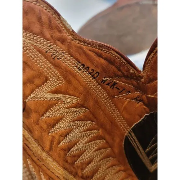 The Sanders Boot Makers Brown Bullhide Leather Cowboy Boots Mens 7.5C hand made