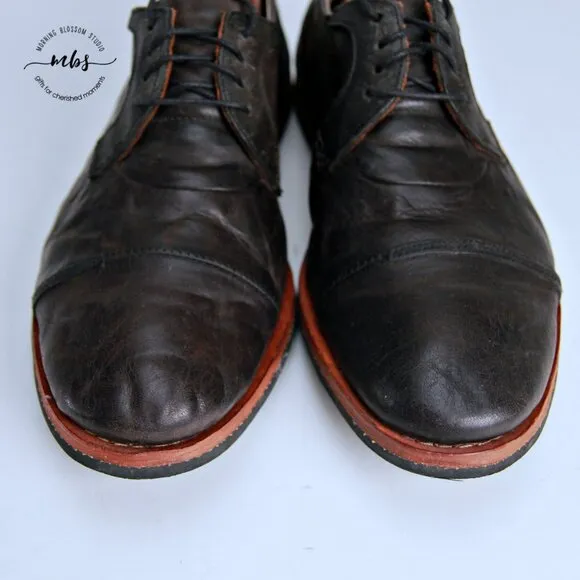 Timberland Wodehouse Leather Cap Toe Derby Shoes in Black Men Size 8