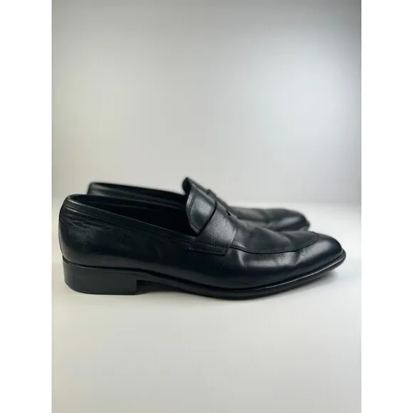 To Boot New York Shoes Mens Black Leather Penny Loafer Slip On Formal Italy 10