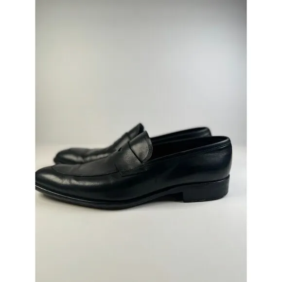 To Boot New York Shoes Mens Black Leather Penny Loafer Slip On Formal Italy 10