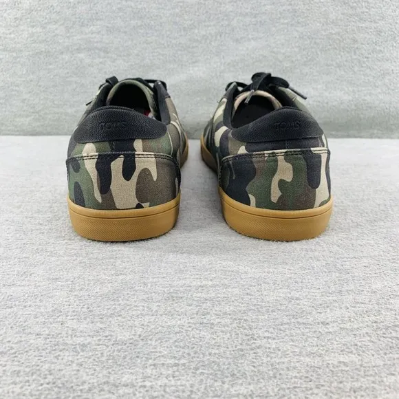 TOMS MEN CARLSON - Size 14 Sneakers Green Woodland Camouflage Print Shoes   B8