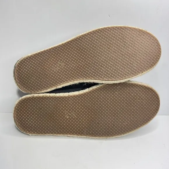 Toms Mens Diego Espadrille Gray Suede Lace Up Round Toe Casual Shoes Size 8.5