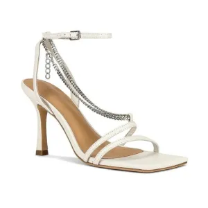 Tony Bianco Lazaar Leather Chain Sandals in Dove Nappa 6 Womens Heels