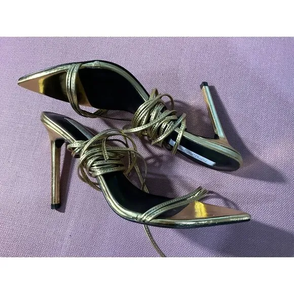 Tony Bianco Millie Sandals in Gold Foil 9 with Box Womens High Heels
