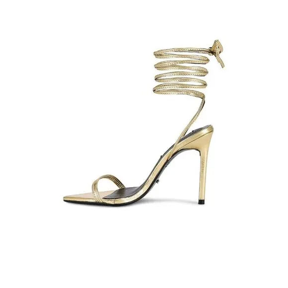 Tony Bianco Millie Sandals in Gold Foil 9 with Box Womens High Heels