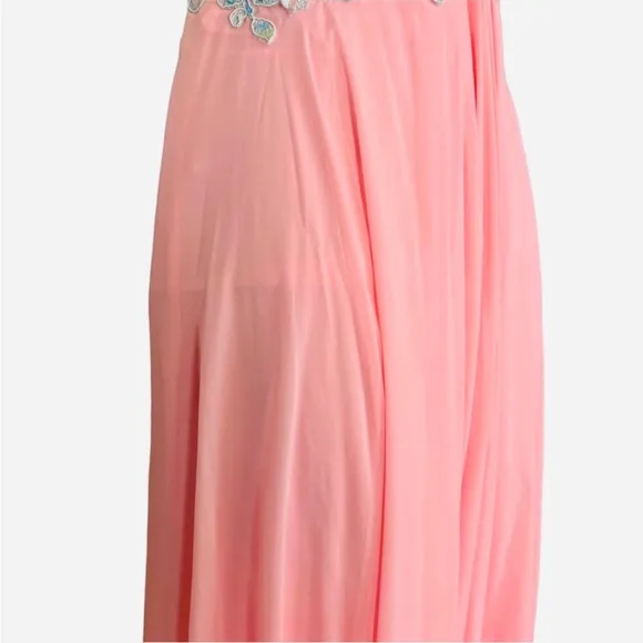 TONY BOWLS LE GALA Formal Beaded PinkBlue Sweetheart Strapless Gown Dress sz O
