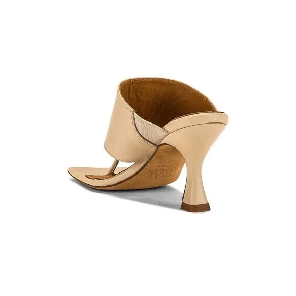 TORAL Mule Sand Leather Thong Square Sandals Womens Size 39