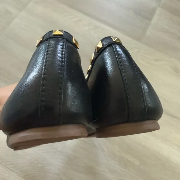 TORY BURCH DALE STUDDED BALLERINA LEATHER BALLET FLATS SHOES Sz 8 M