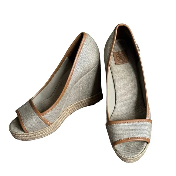 Tory Burch Majorca Espadrille Wedge Peeptoe Sandals