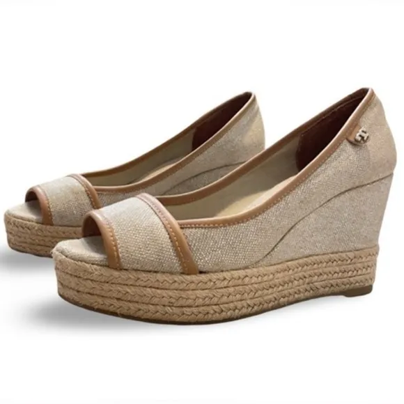 Tory Burch Majorca Espadrille Wedge Peeptoe Sandals