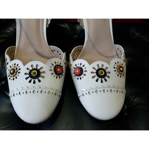 Tory Burch Marguerite Perforated Slingback Sandal Formal Shoes Size US 9.5 M